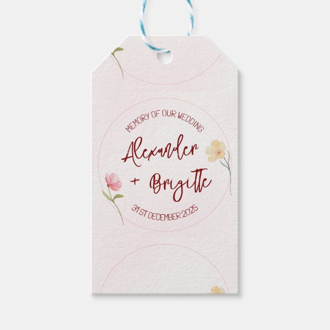 Alexander & Brigitte Wedding Gift Tags (Front)