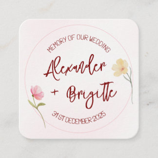 Alexander & Brigitte Wedding Square Business Card