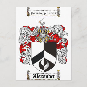 Alexander Coat of Arms / Alexander Family Crest Postcard