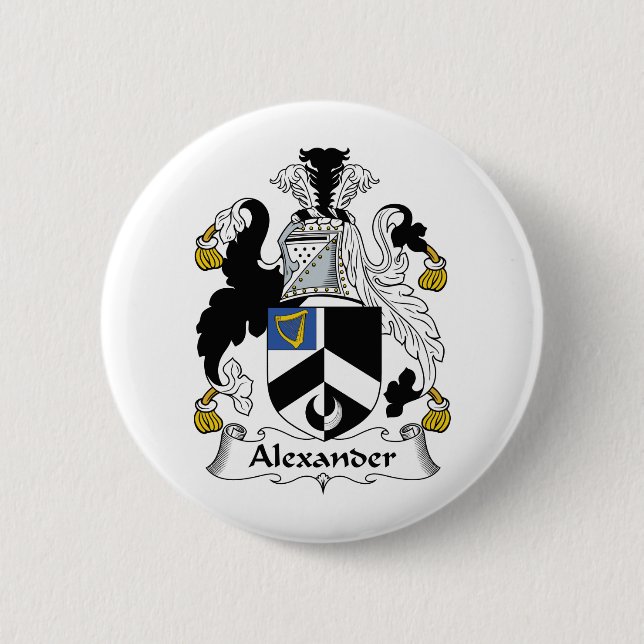 Alexander Family Crest 2 Inch Round Button (Front)