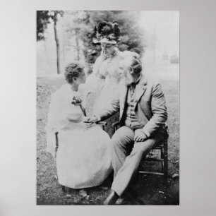 Alexander Graham Bell with Helen Keller Poster