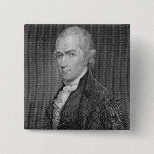 Alexander Hamilton (1757-1804) engraved by John Fr 2 Inch Square Button