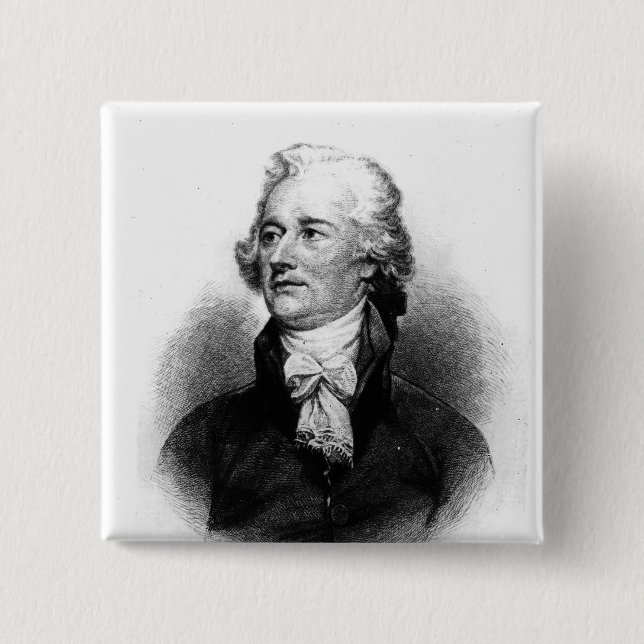 Alexander Hamilton 2 Inch Square Button (Front)