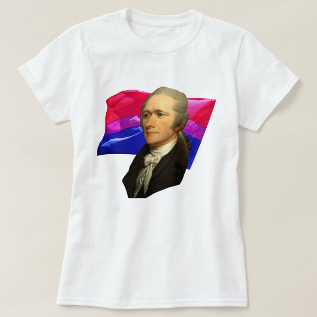 Alexander Hamilton + Bisexual Pride T-Shirt (Design Front)