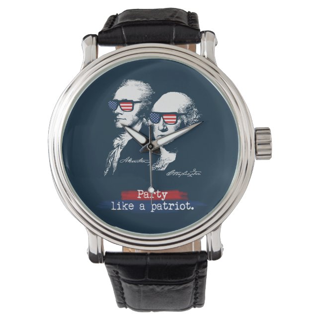 Alexander Hamilton George Washington Patriots Gift Watch (Front)