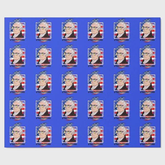 Alexander Hamilton in Colour Wearing  Shades Wrapping Paper (Seam)