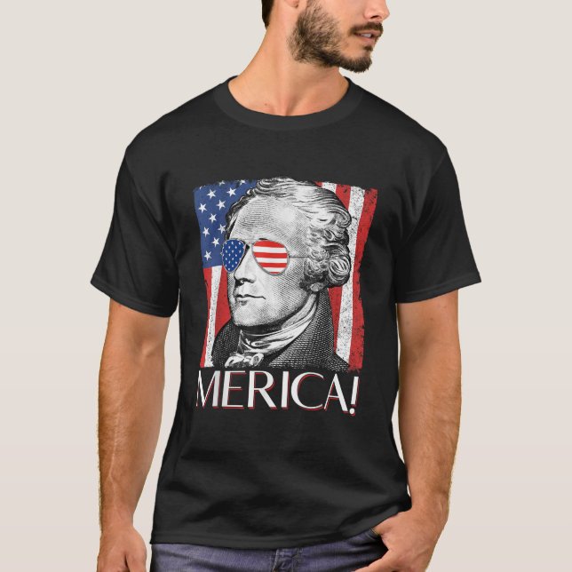 Alexander Hamilton Merica Patriot American Flag 4t T-Shirt (Front)