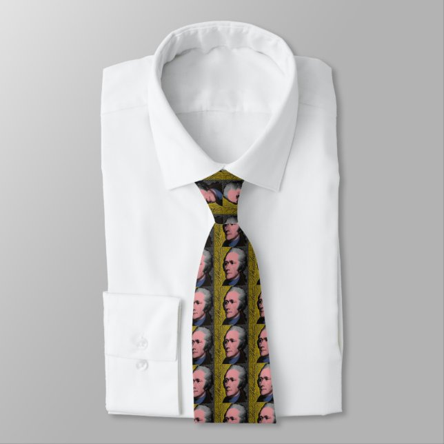 Alexander Hamilton Pop Art Portrait Tie (Tied)
