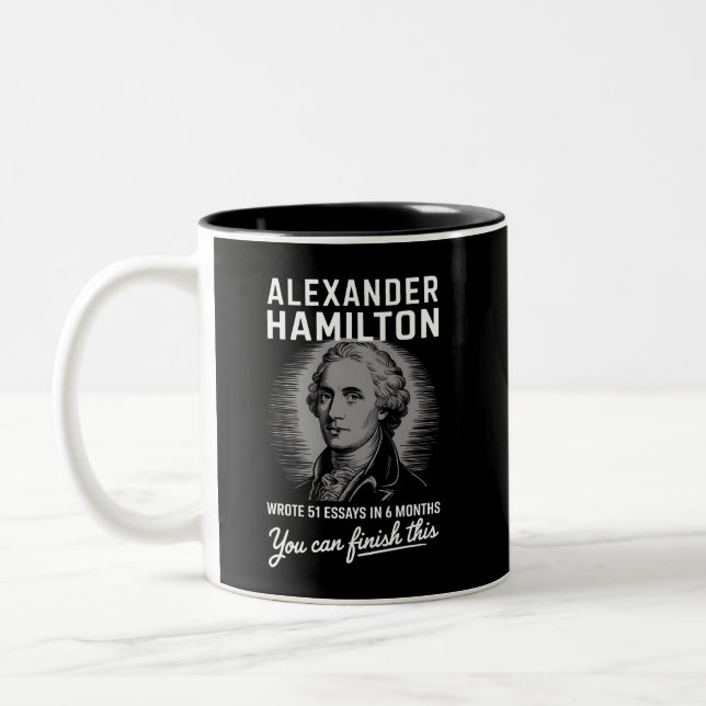 Alexander Hamilton Wrote 51 Essays In 6 Months  Two-Tone Coffee Mug (Left)