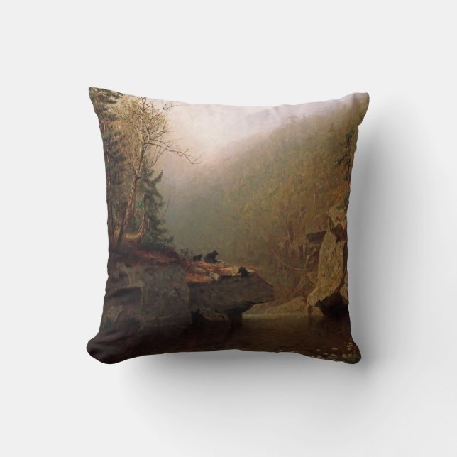 Alexander Helwig Wyant - Three Bears Throw Pillow (Front)