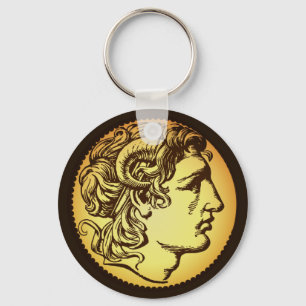 Alexander III of Macedon portrait (ancient coin)  Keychain