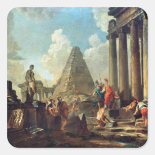 Alexander III  the Great before the Tomb Square Sticker
