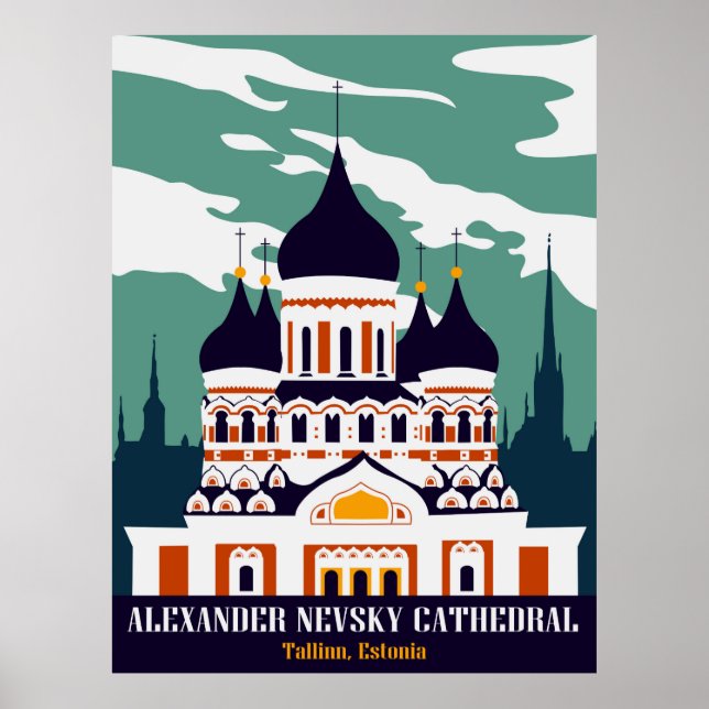 Alexander Nevsky Cathedral, Tallinn, Estonia Poster (Front)