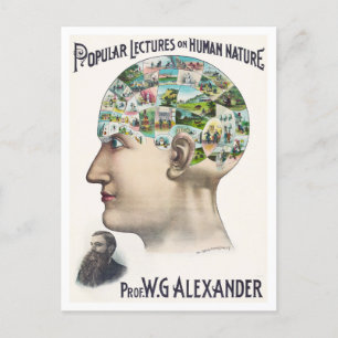 Alexander Phrenology Lecture Advertisement Postcard