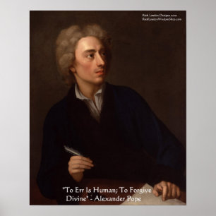Alexander Pope "To Err Is Human" Wisdom Quote Post Poster