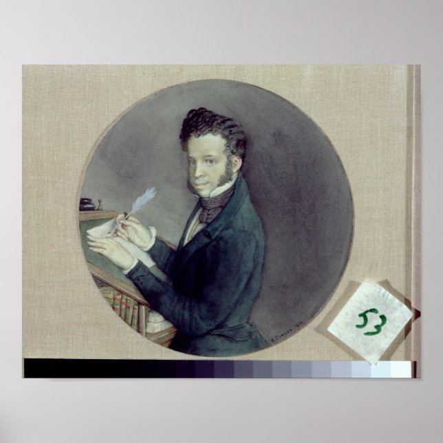 Alexander Pushkin  at Work, 1899 Poster (Front)