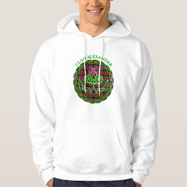 Alexander Scottish Tartan Celtic Thistle Hoodie (Front)