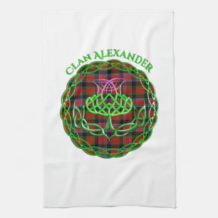 Alexander Scottish Tartan Celtic Thistle Kitchen Towel