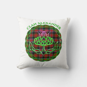 Alexander Scottish Tartan Celtic Thistle Throw Pillow