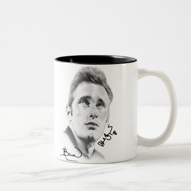 "Alexander Skarsgard" by Kristin Bauer Two-Tone Coffee Mug (Right)
