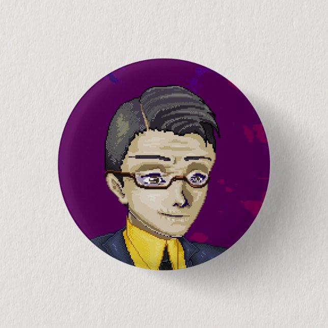 Alexander - small pin-back 1 inch round button (Front)