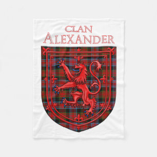 Alexander Tartan Scottish Plaid Lion Rampant Fleece Blanket