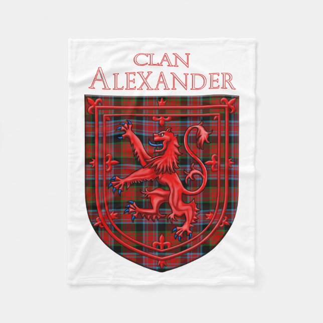 Alexander Tartan Scottish Plaid Lion Rampant Fleece Blanket (Front)