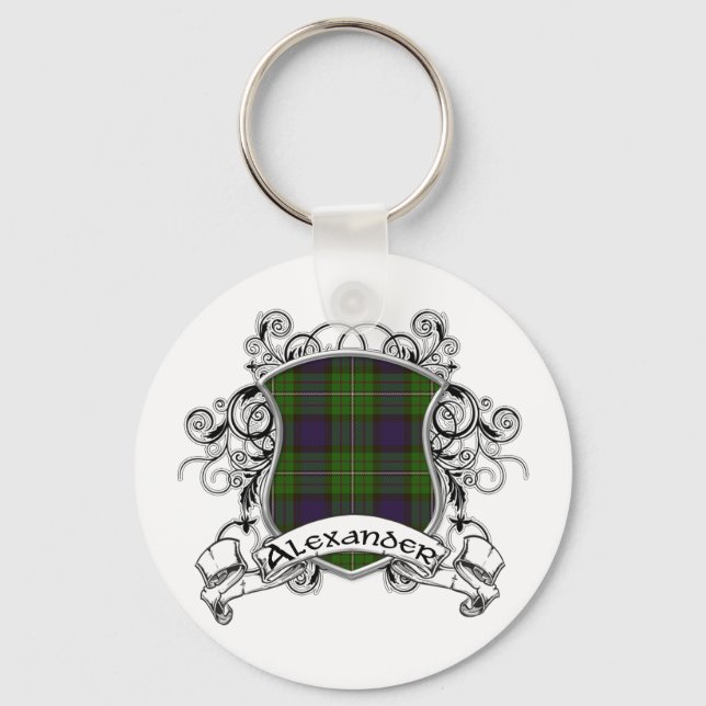 Alexander Tartan Shield Keychain (Front)