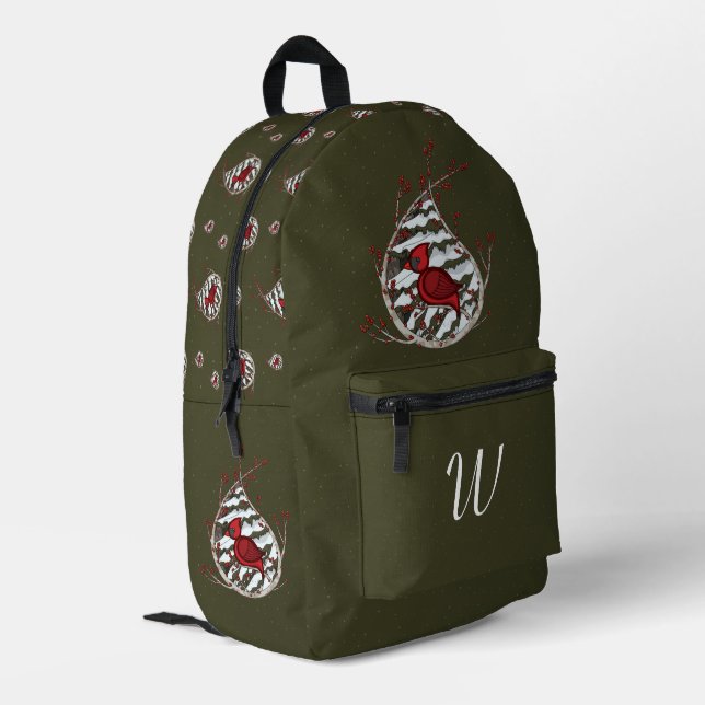 Alexander the Cardinal Printed Backpack (Back Corner Left)
