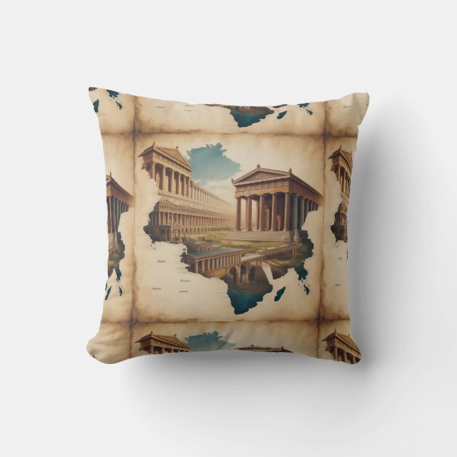 Alexander the Great – Ancient Architecture  Throw Pillow (Front)