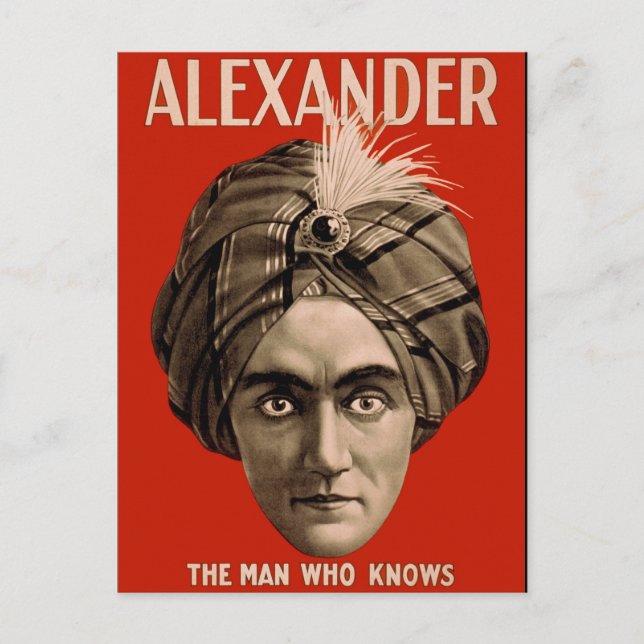 Alexander the Man Who Knows Postcard (Front)