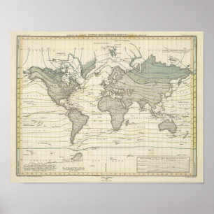 Alexander von Humboldt's system isothermal curves Poster