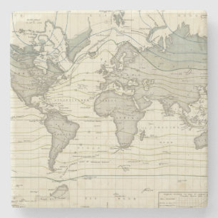 Alexander von Humboldt's system isothermal curves Stone Coaster