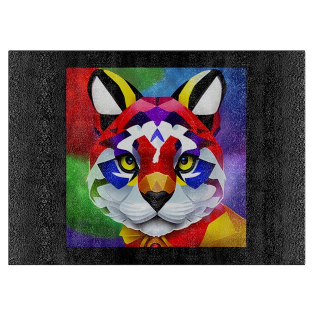 Alexander's Cat black glass cutting board (Front)