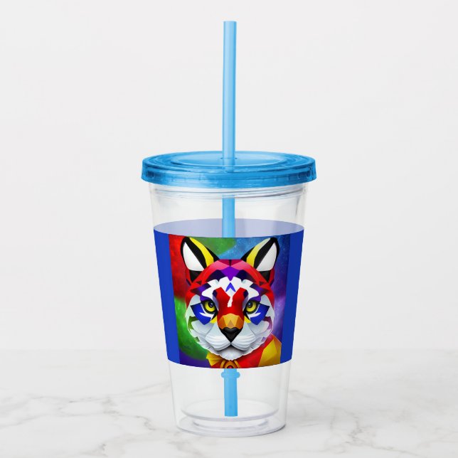 Alexander's Cat blue acrylic tumbler (Front)