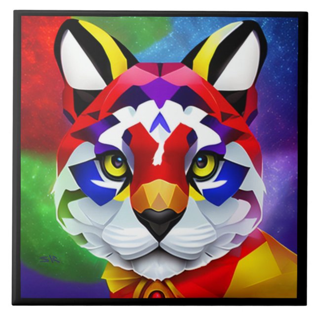 Alexander's Cat large black tile (Front)