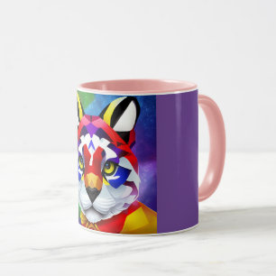 Alexander's Cat purple and pink centre combo mug