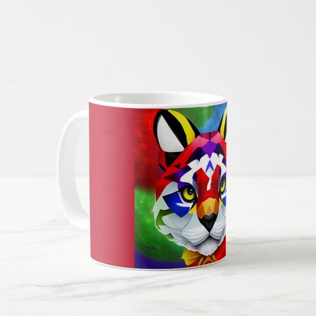 Alexander's Cat red centre mug (Front Left)