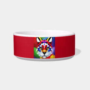 Alexander's Cat red medium pet bowl