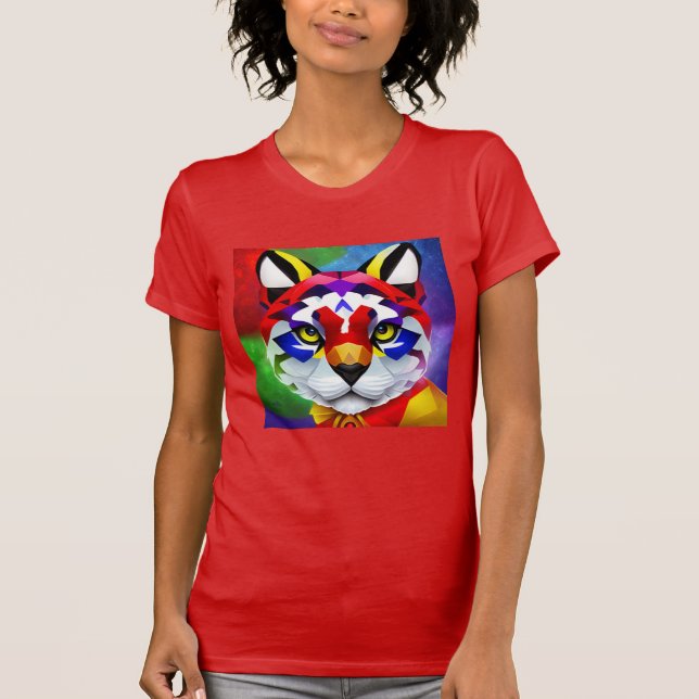Alexander's Cat women red T-shirt (Front)