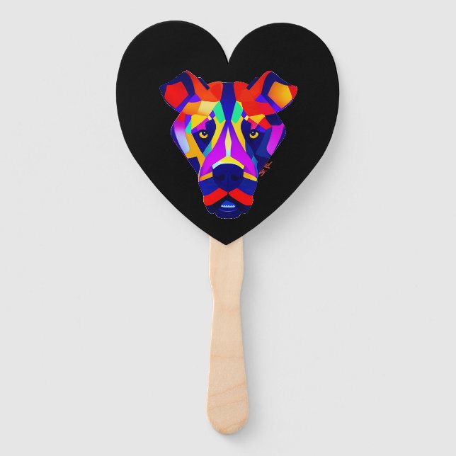 Alexander's Dog black heart hand fans (Front)
