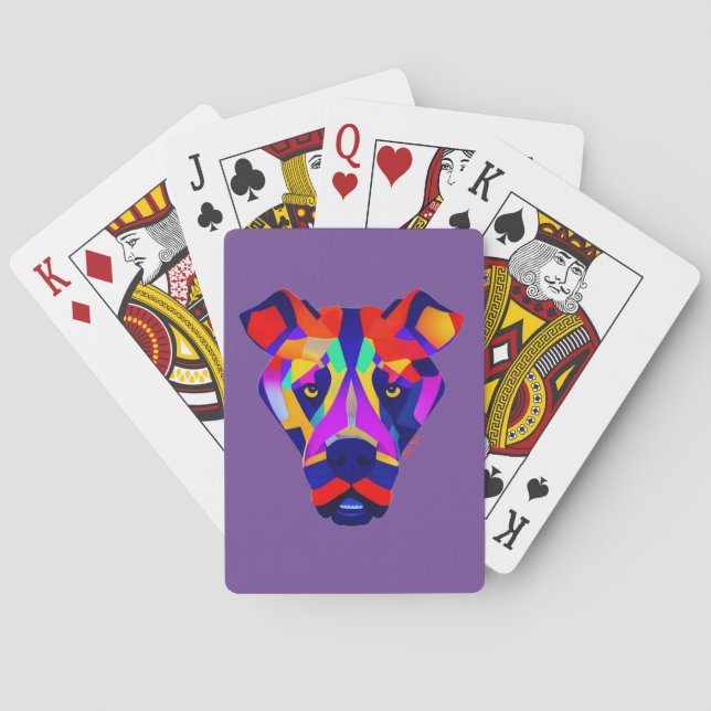 Alexander's Dog purple Poker playing cards (Back)