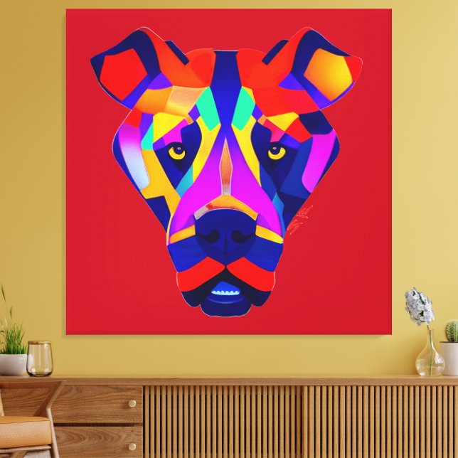 Alexander's Dog red canvas print (Insitu(LivingRoom))