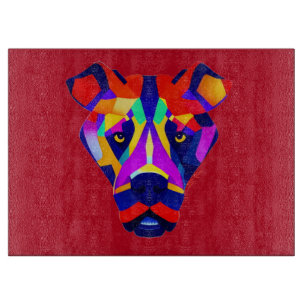Alexander's Dog red glass cutting board