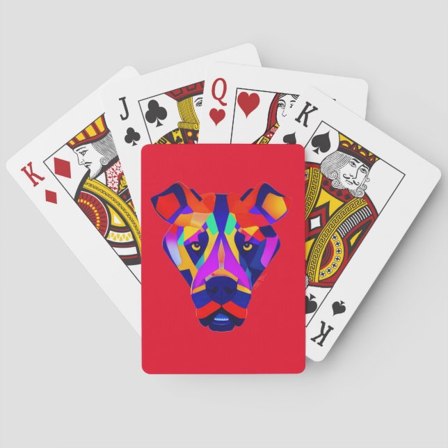 Alexander's Dog red Poker playing cards (Back)