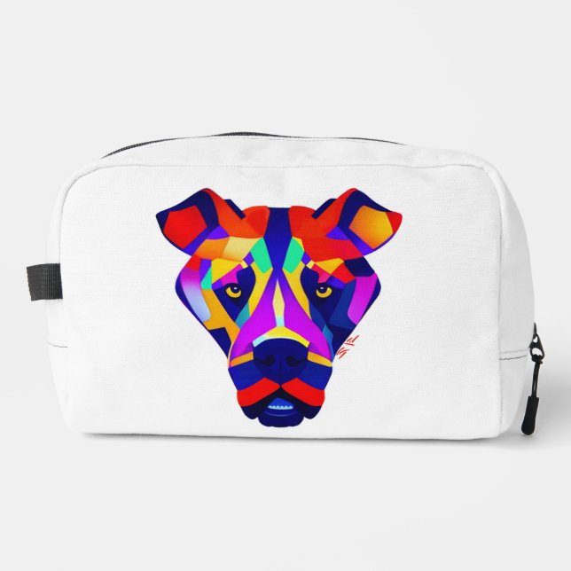 Alexander's Dog white dopp kit toiletry bag (Front)