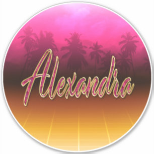 Alexandra First Name Pink Sticker