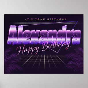 Alexandra Nom Vorname retro Poster Geburtstag