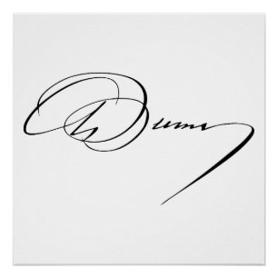 Alexandre Dumas signature autograph famous writer  Poster