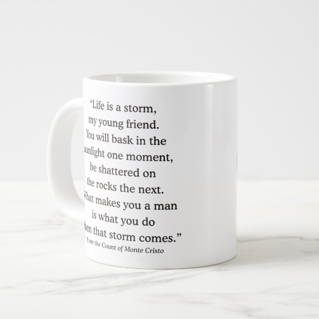 Alexandre Dumas Wisdom on Life Large Coffee Mug (Front Left)